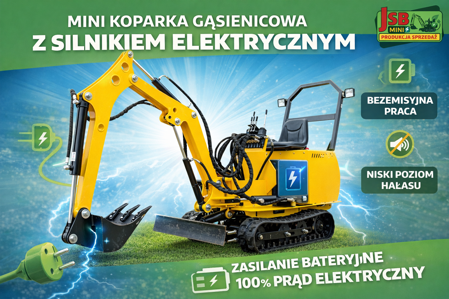 Elektryczna E Ładowarka E Koparka NOWE 2026 | Prosto od Producenta JSB MINI — zdjęcie 5