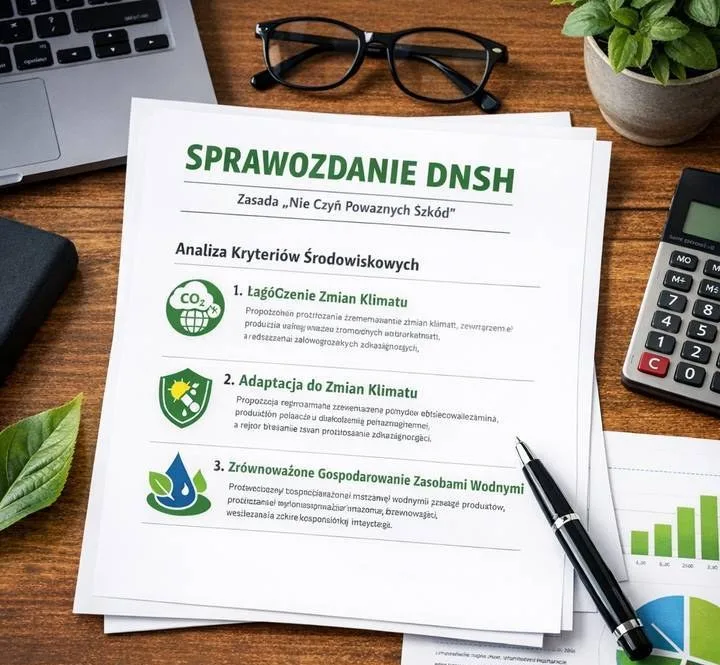 Szkolenie indywidualne z DNSH, pomoc raport, sprawozdanie, ocena