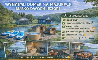 Wynajem domków Mazury | Sauna, rowery, SUP, grill — photo 1