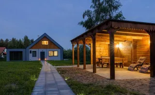 Luksusowy Dom domek na Mazurach z jacuzzi, basenem sauna na wyłączność — zdjęcie 5