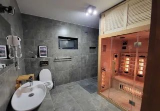 Domek z jacuzzi i sauną, noclegi Karpacz 6km, domek w lesie, domki do wynajęcia, domek letniskowy, domek na wsi na… — zdjęcie 5