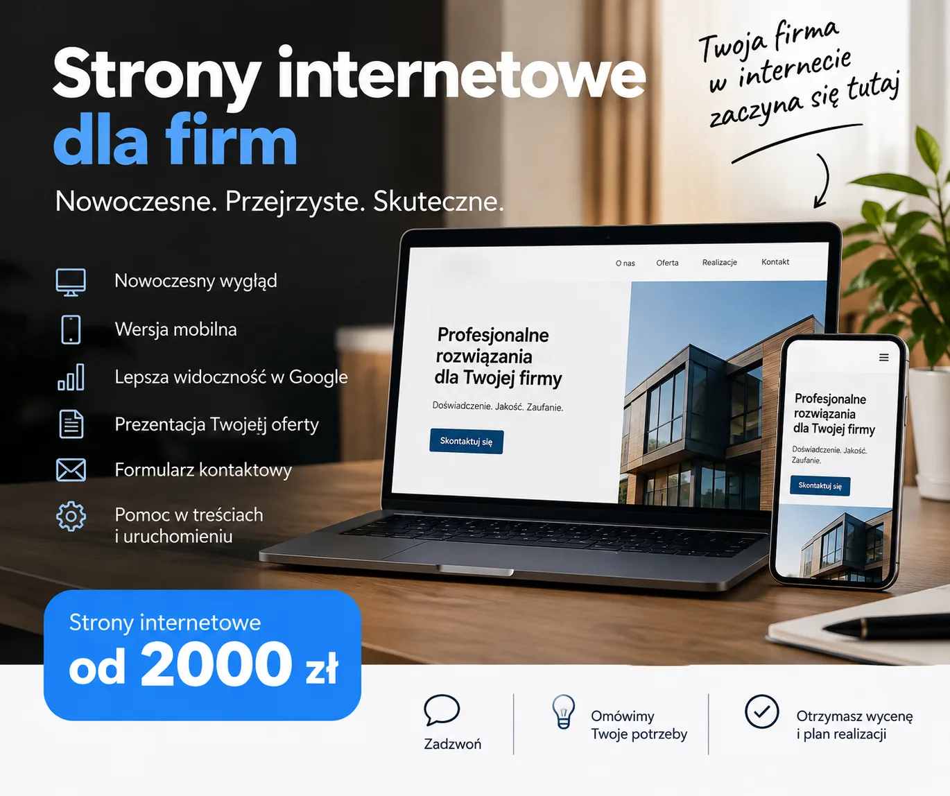 Strony internetowe dla firm | Profesjonalna strona WWW od 2000 zł